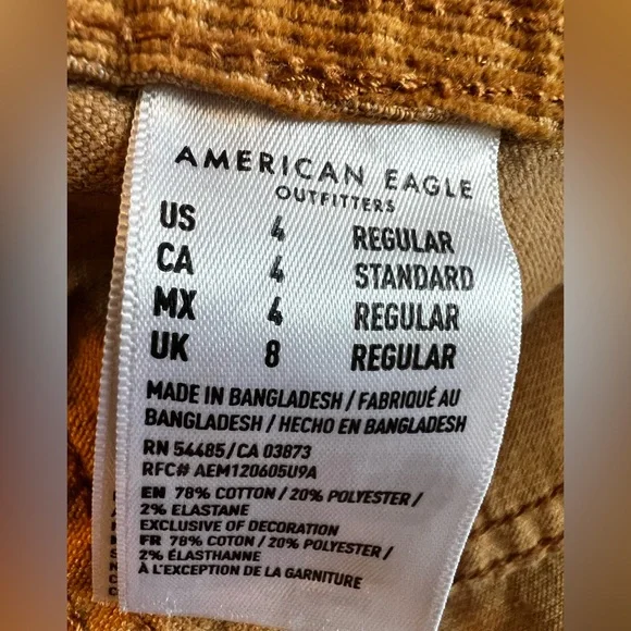 American Eagle High-Rise A-Line Corduroy Skirt in a Warm Spice Color, Size 4 - Picture 6 of 7